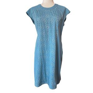 Krimson Klover Jasmine Laser Cut Dress Blue Cap Sleeve Size S